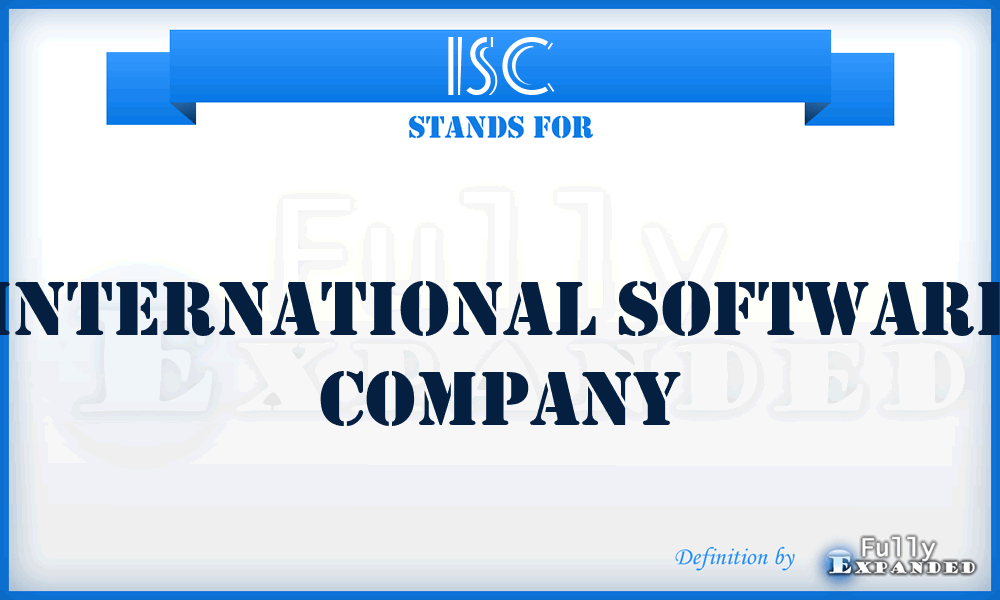 ISC - International Software Company