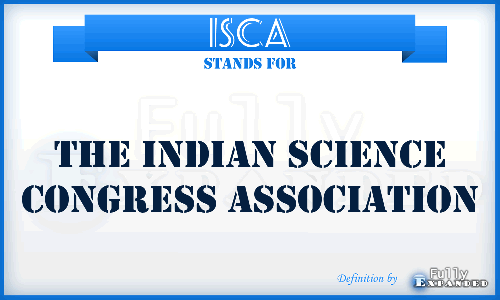 ISCA - The Indian Science Congress Association