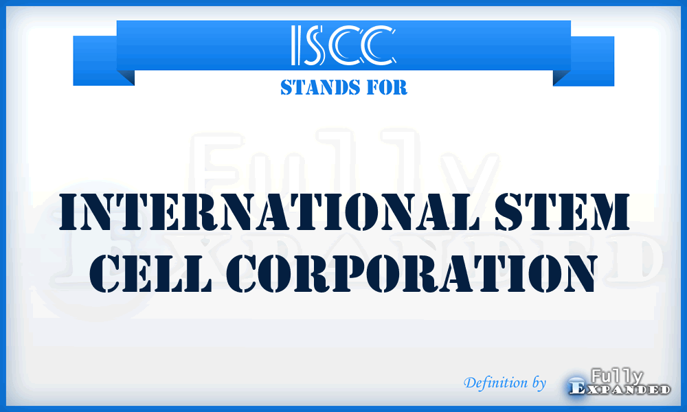 ISCC - International Stem Cell Corporation