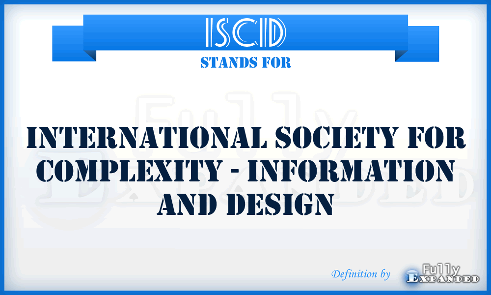 ISCID - International Society for Complexity - Information and Design