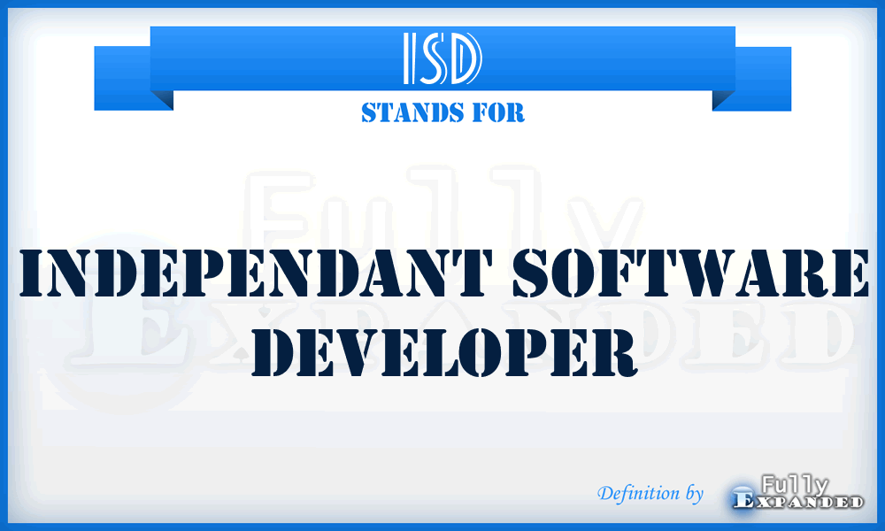 ISD - Independant Software Developer