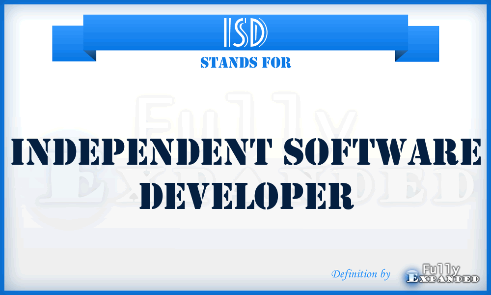 ISD - Independent Software Developer