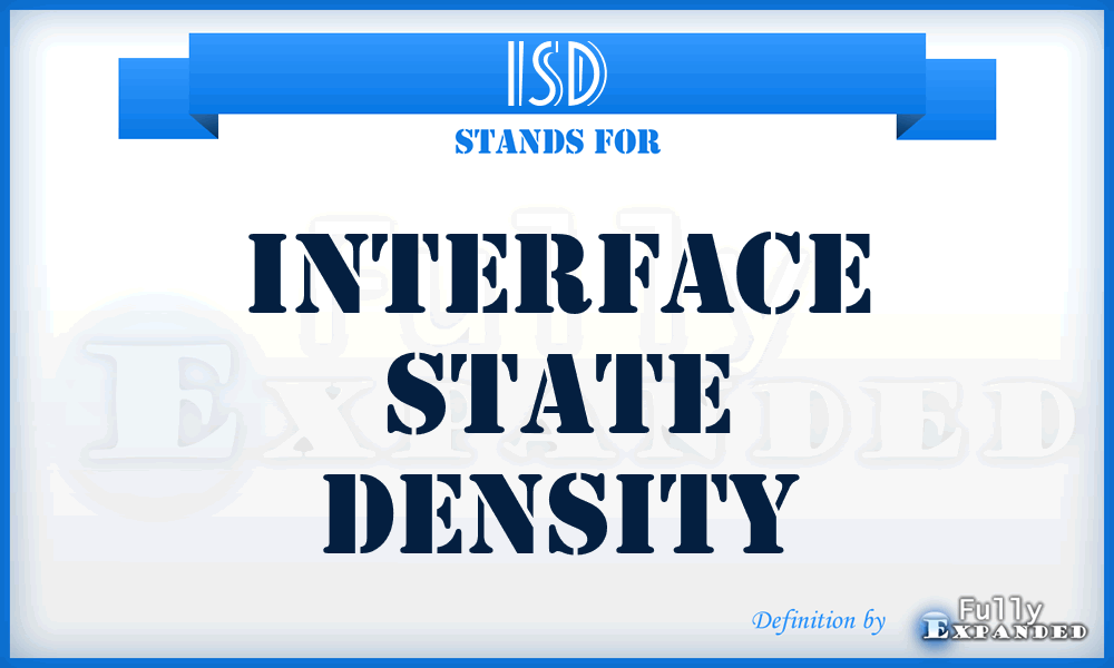 ISD - Interface State Density