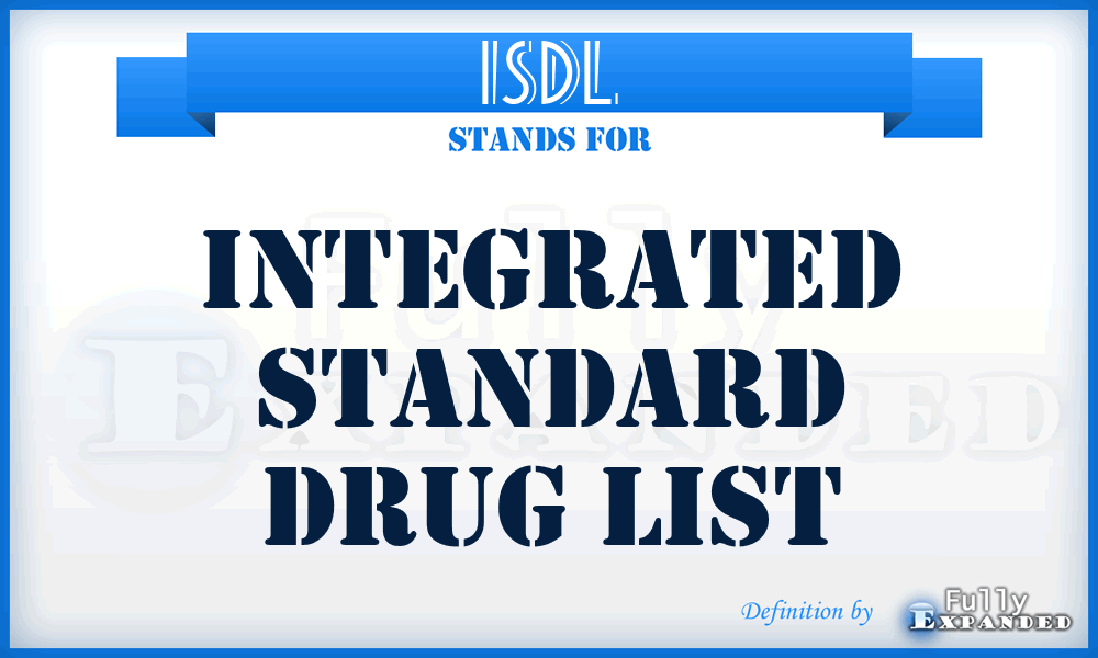 ISDL - Integrated Standard Drug List