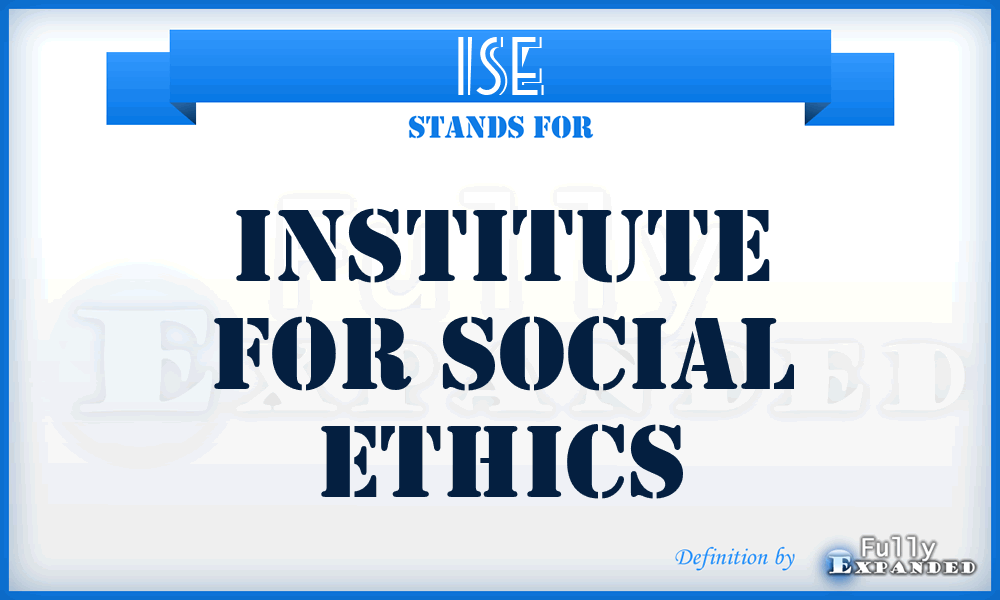 ISE - Institute for Social Ethics