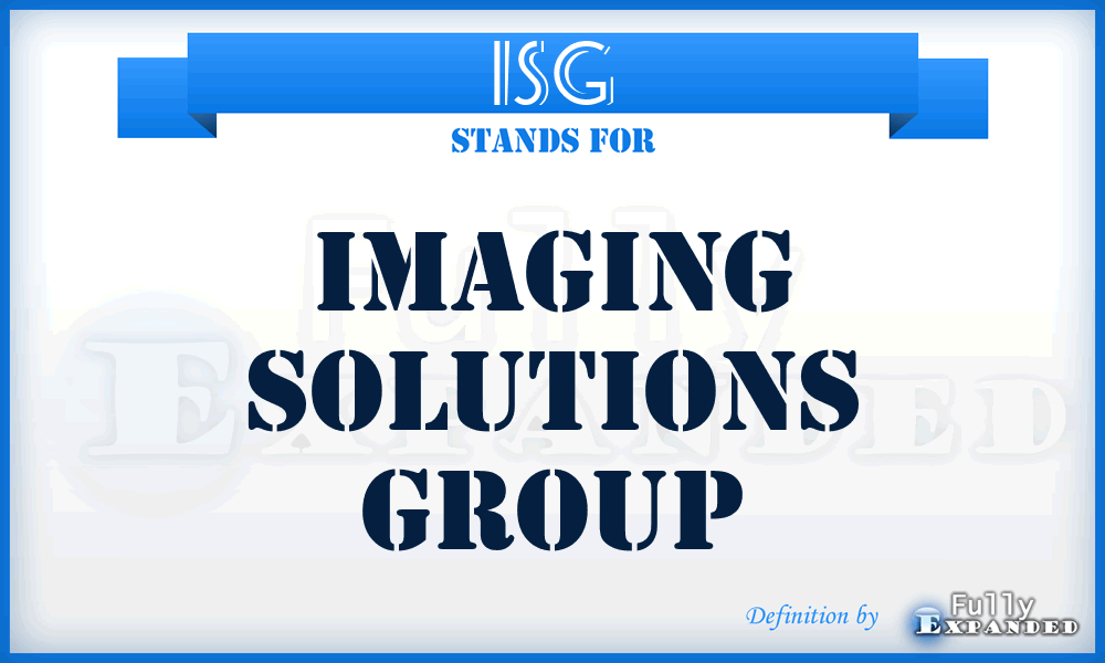 ISG - Imaging Solutions Group