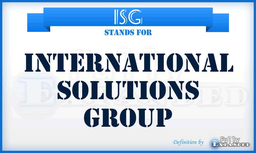 ISG - International Solutions Group