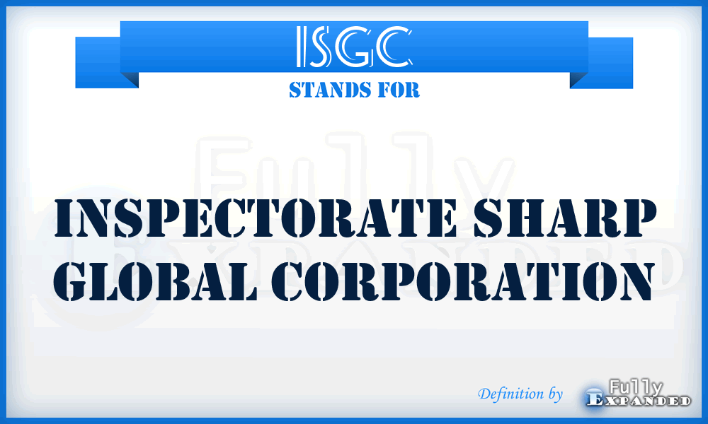 ISGC - Inspectorate Sharp Global Corporation