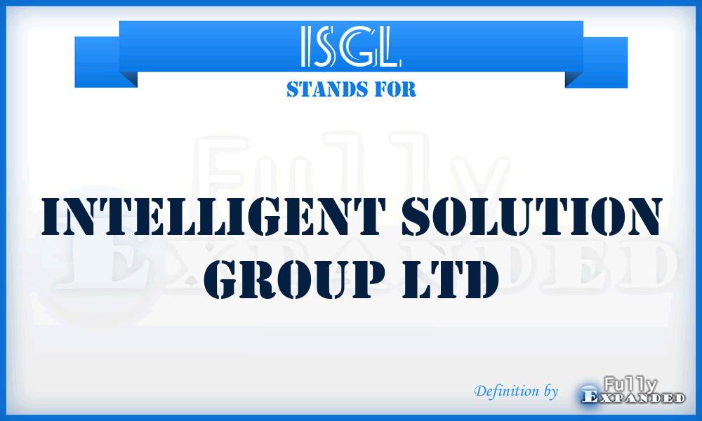 ISGL - Intelligent Solution Group Ltd