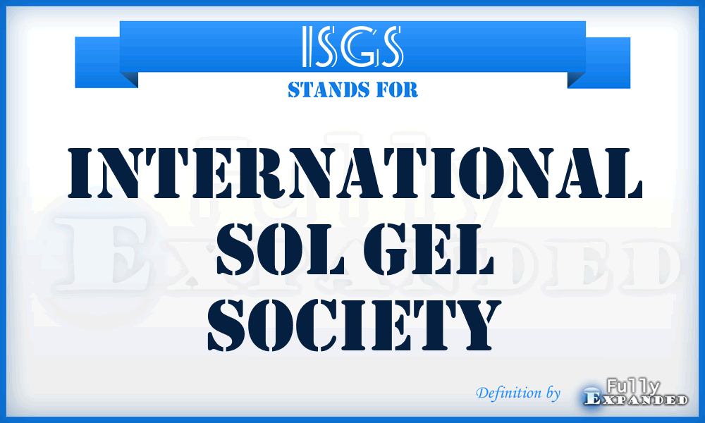 ISGS - International Sol Gel Society