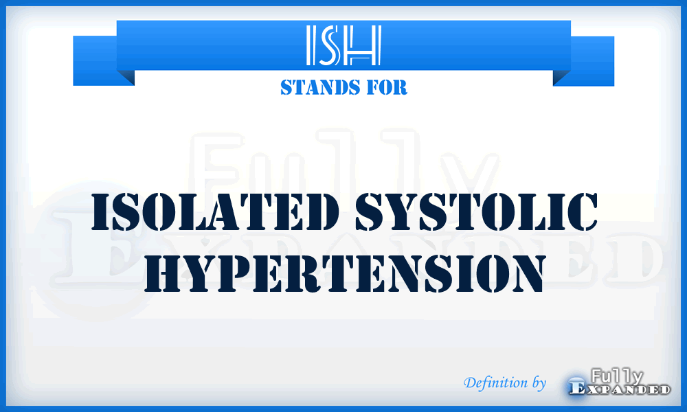 ISH - Isolated Systolic Hypertension