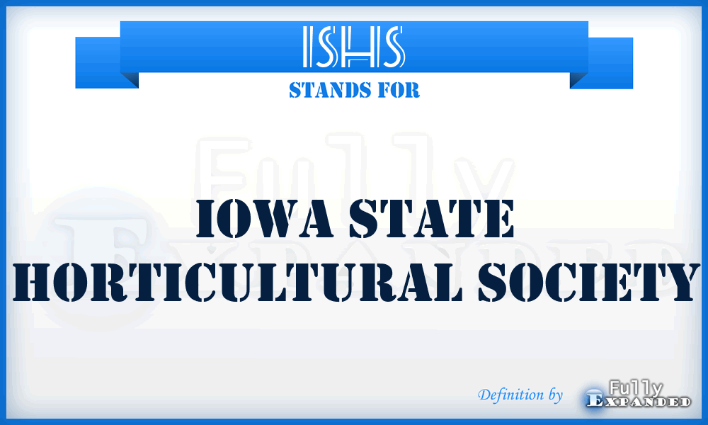 ISHS - Iowa State Horticultural Society