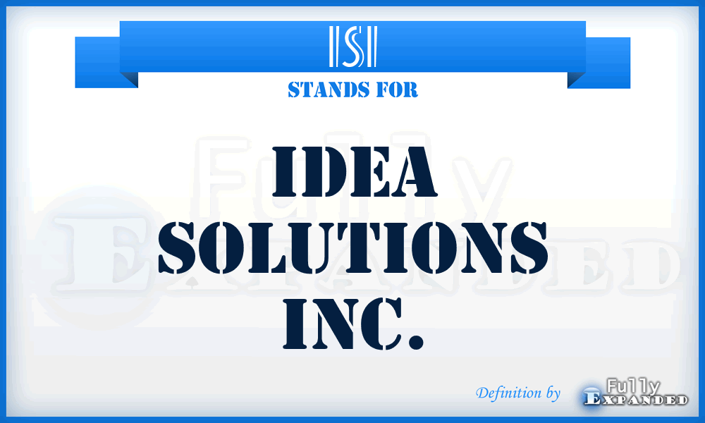 ISI - Idea Solutions Inc.