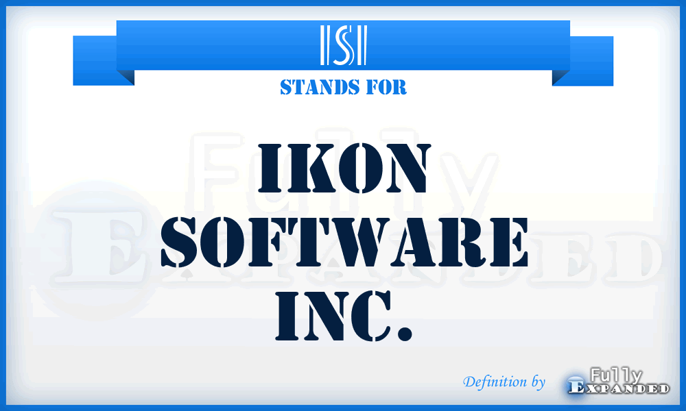 ISI - Ikon Software Inc.