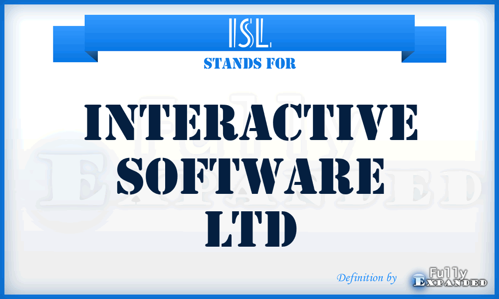 ISL - Interactive Software Ltd