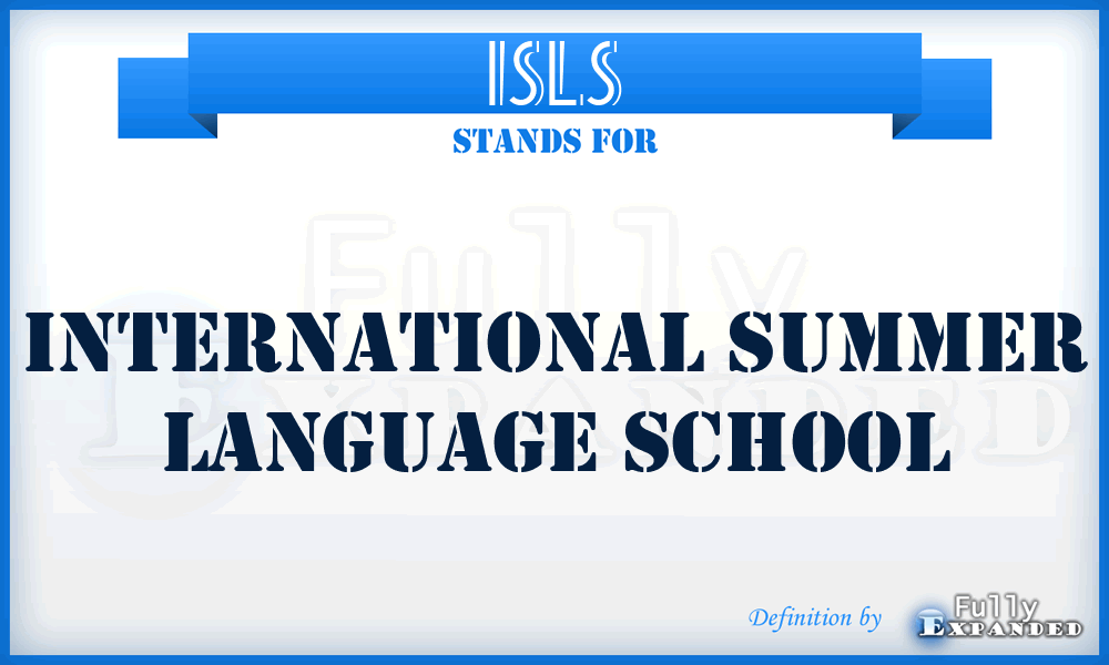 ISLS - International Summer Language School