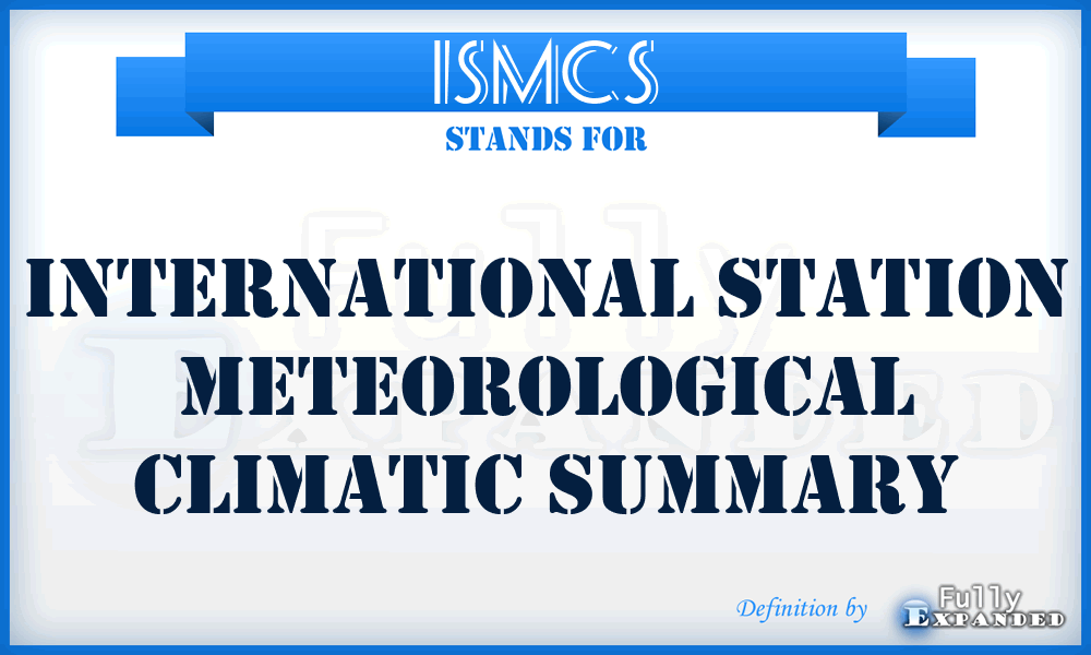 ISMCS - international station meteorological climatic summary