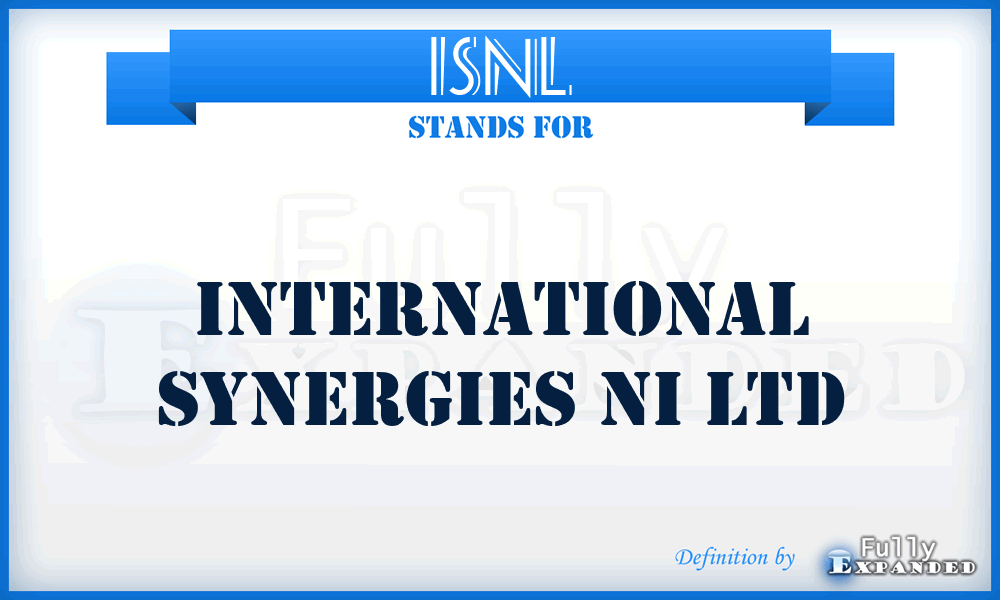 ISNL - International Synergies Ni Ltd