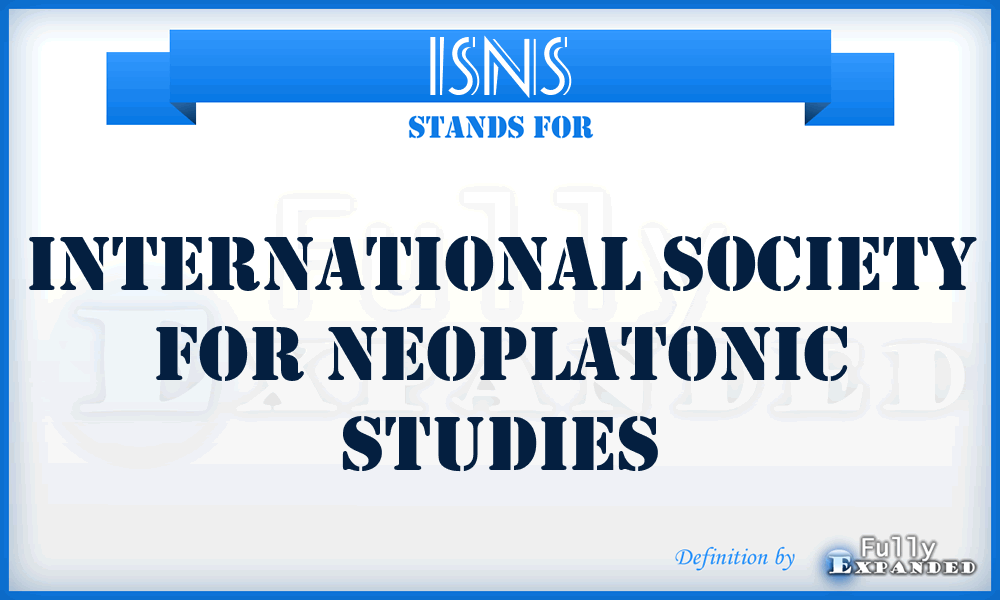 ISNS - International Society for Neoplatonic Studies