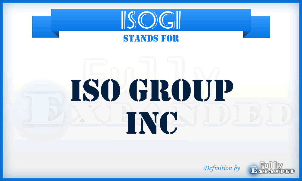 ISOGI - ISO Group Inc