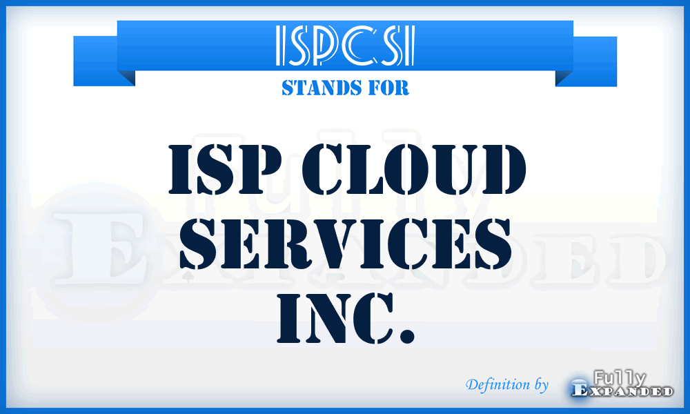 ISPCSI - ISP Cloud Services Inc.