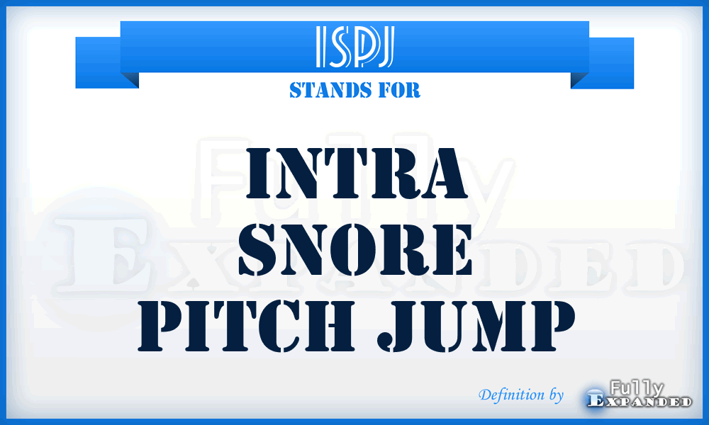 ISPJ - intra snore pitch jump