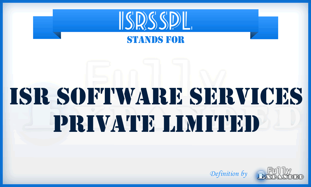 ISRSSPL - ISR Software Services Private Limited
