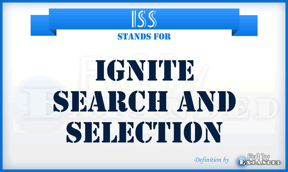 ISS - Ignite Search and Selection