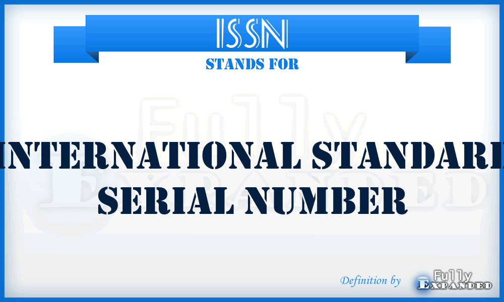 ISSN - international standard serial number