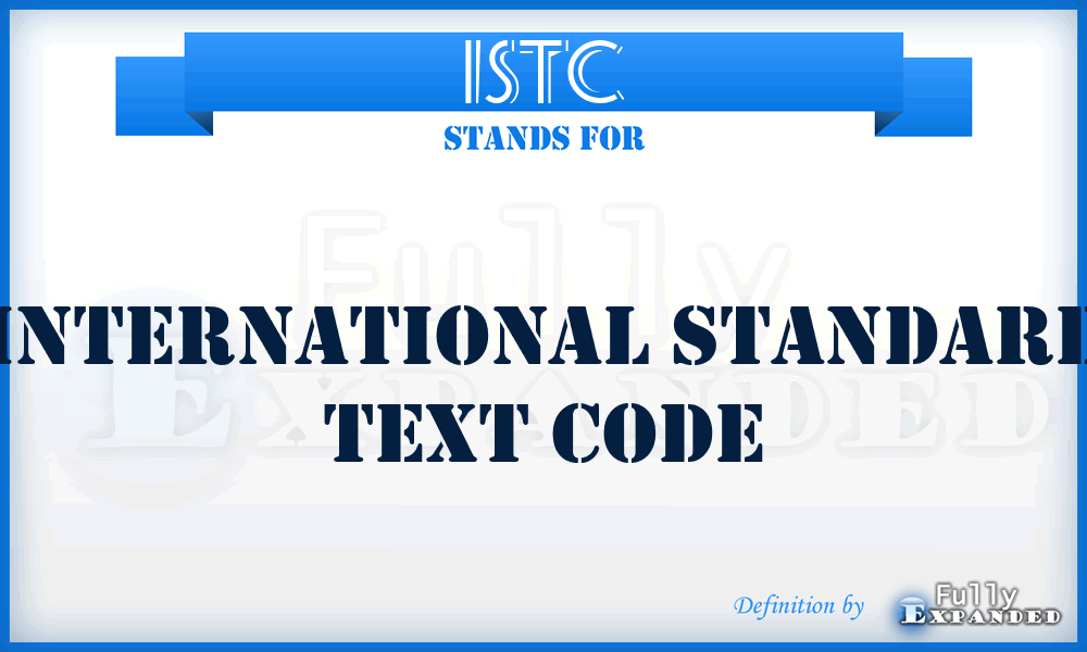 ISTC - International Standard Text Code