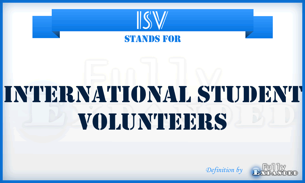 ISV - International Student Volunteers