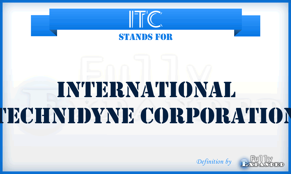 ITC - International Technidyne Corporation