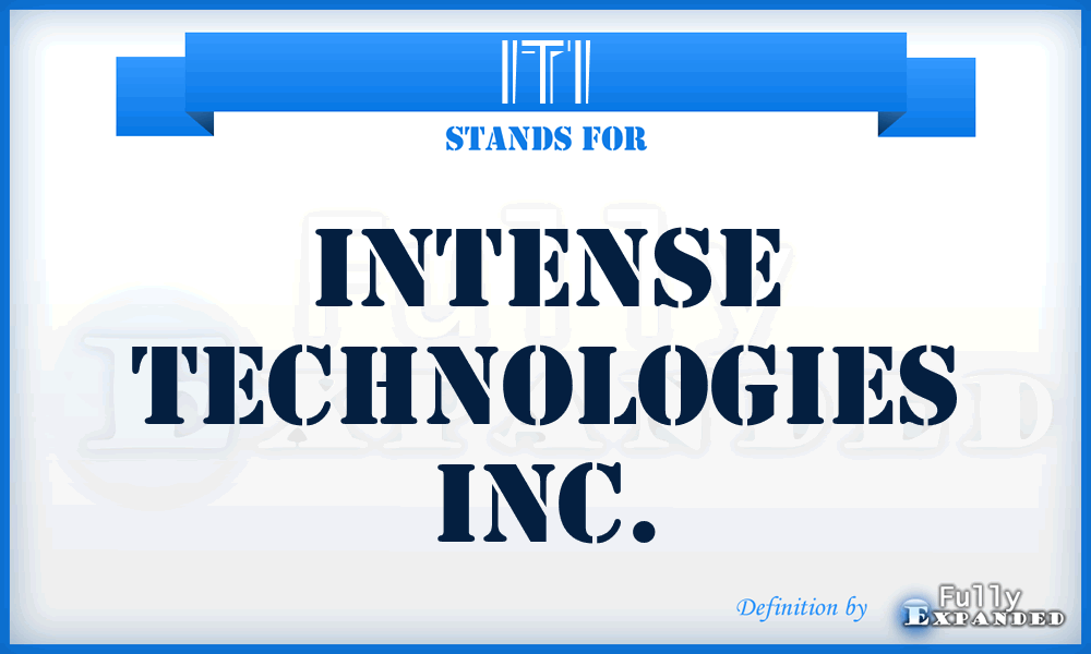 ITI - Intense Technologies Inc.