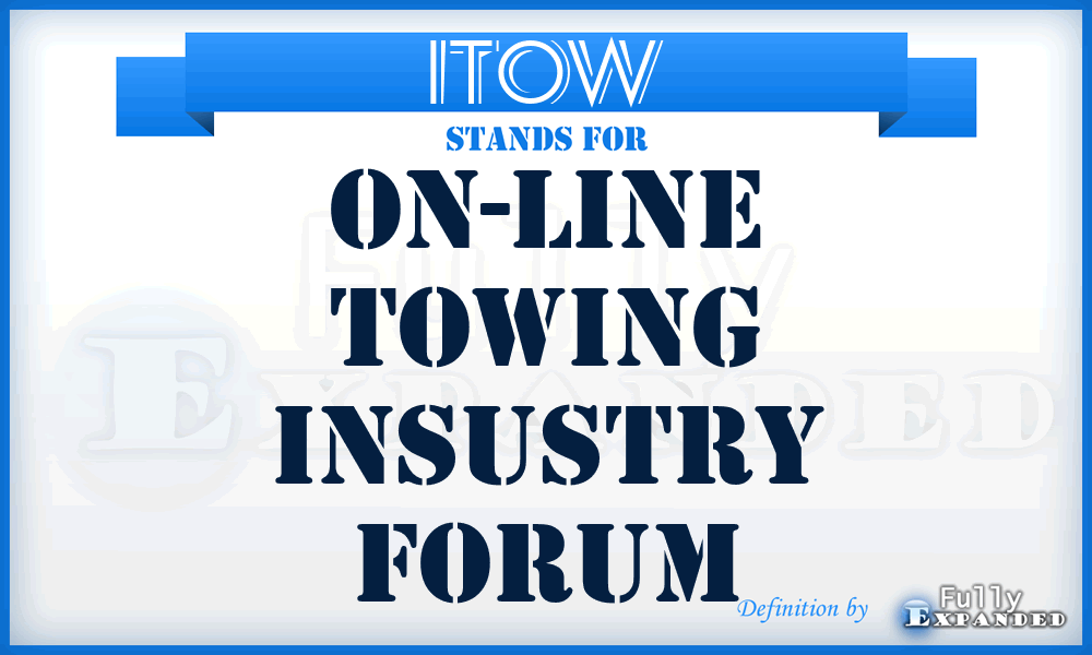 ITOW - On-line TOWing Insustry forum