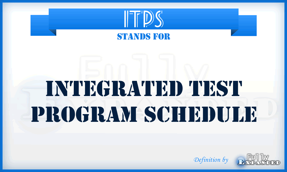 ITPS - integrated test program schedule