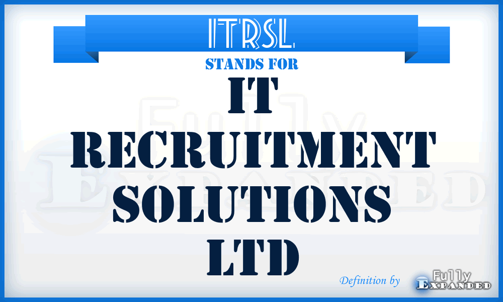 ITRSL - IT Recruitment Solutions Ltd