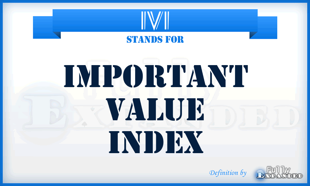 IVI - important value Index