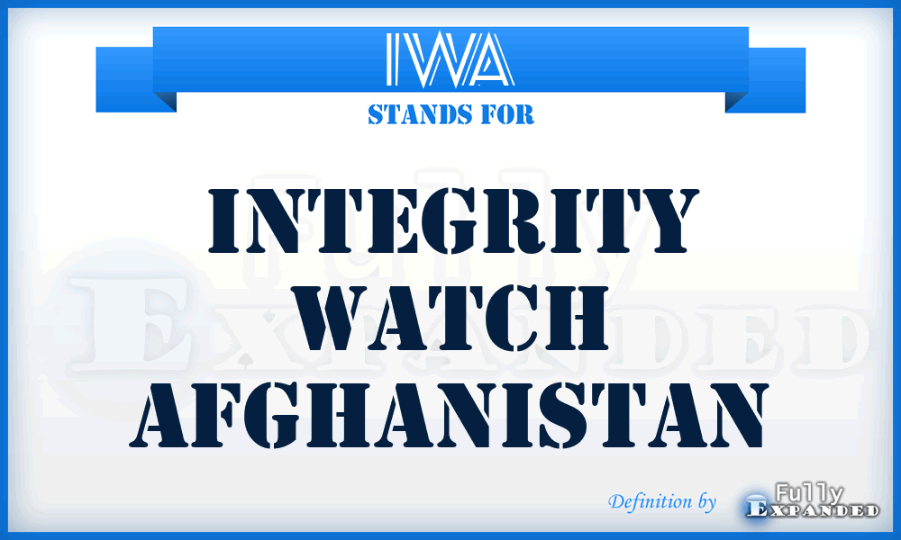 IWA - Integrity Watch Afghanistan