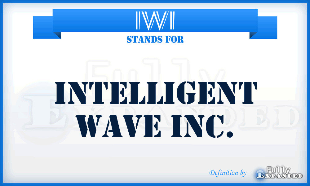 IWI - Intelligent Wave Inc.