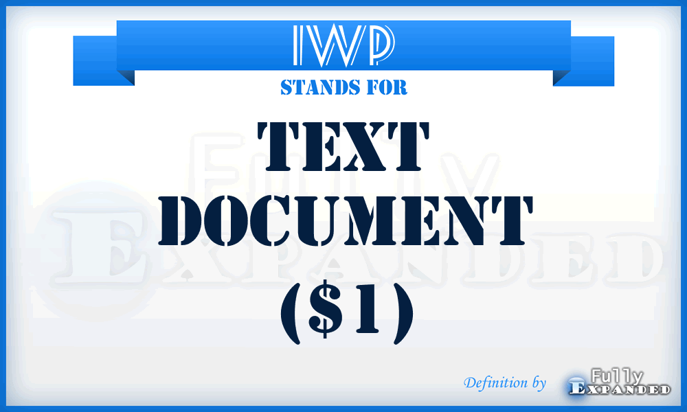 IWP - Text document ($1)