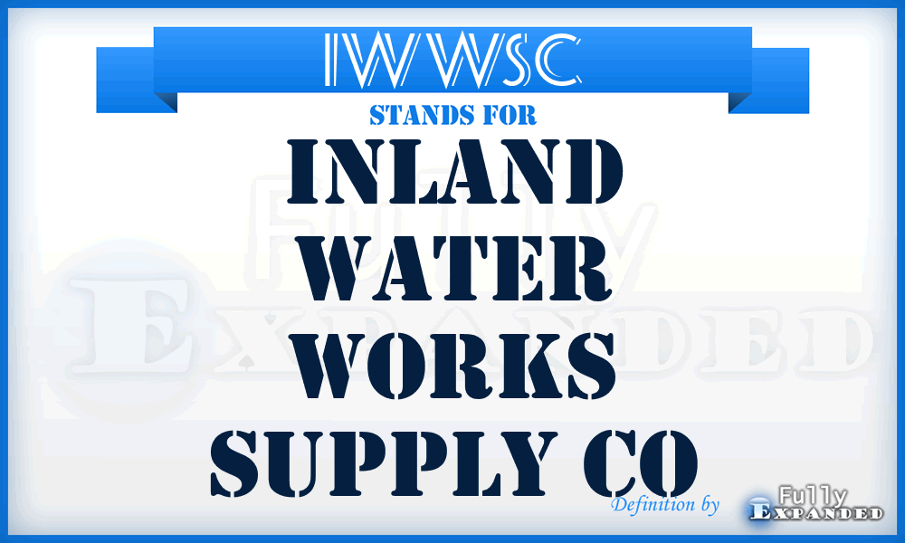 IWWSC - Inland Water Works Supply Co