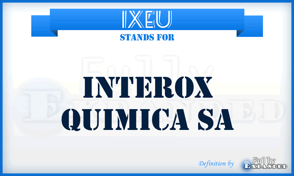 IXEU - Interox Quimica SA