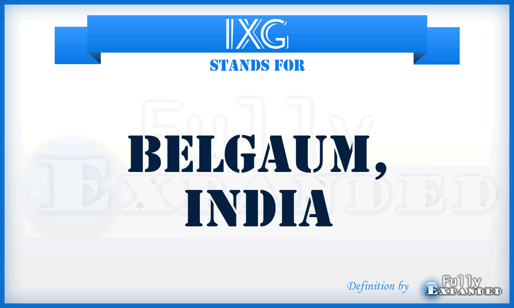 IXG - Belgaum, India