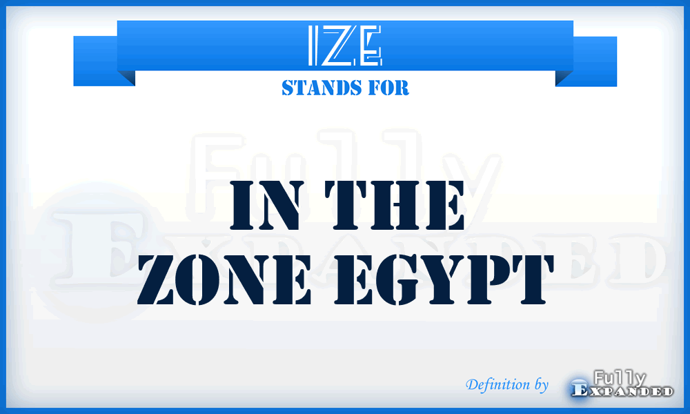 IZE - In the Zone Egypt