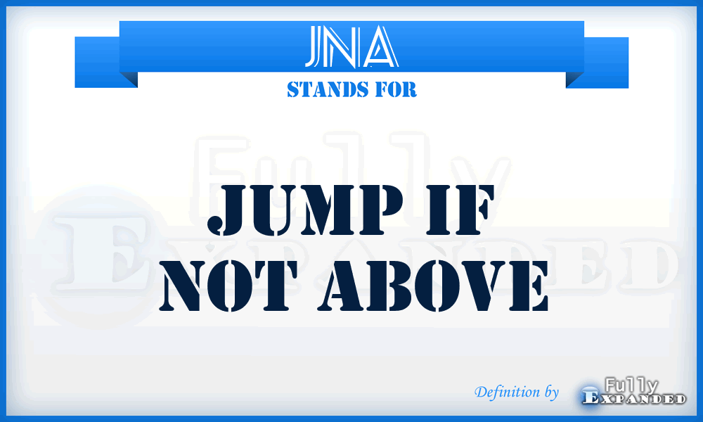 JNA - jump if not above