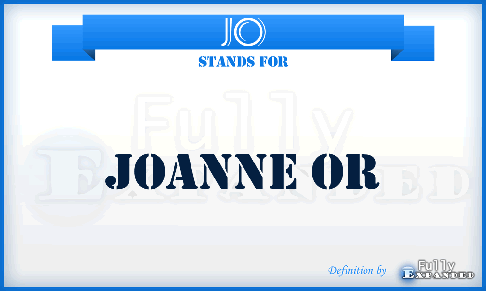 JO - Joanne Or