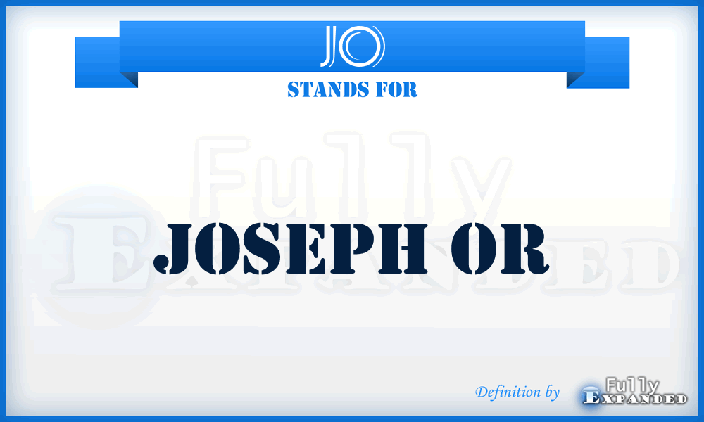 JO - Joseph Or