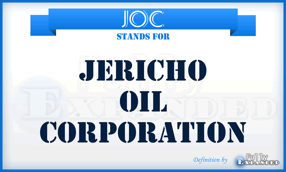 JOC - Jericho Oil Corporation