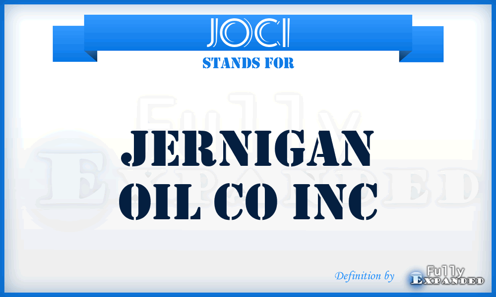 JOCI - Jernigan Oil Co Inc