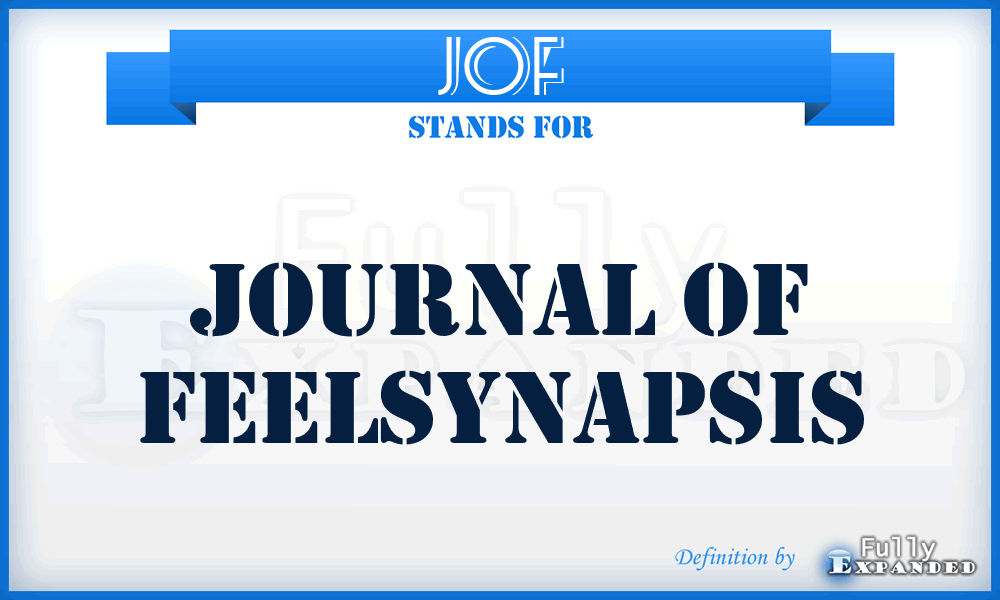 JOF - Journal of Feelsynapsis